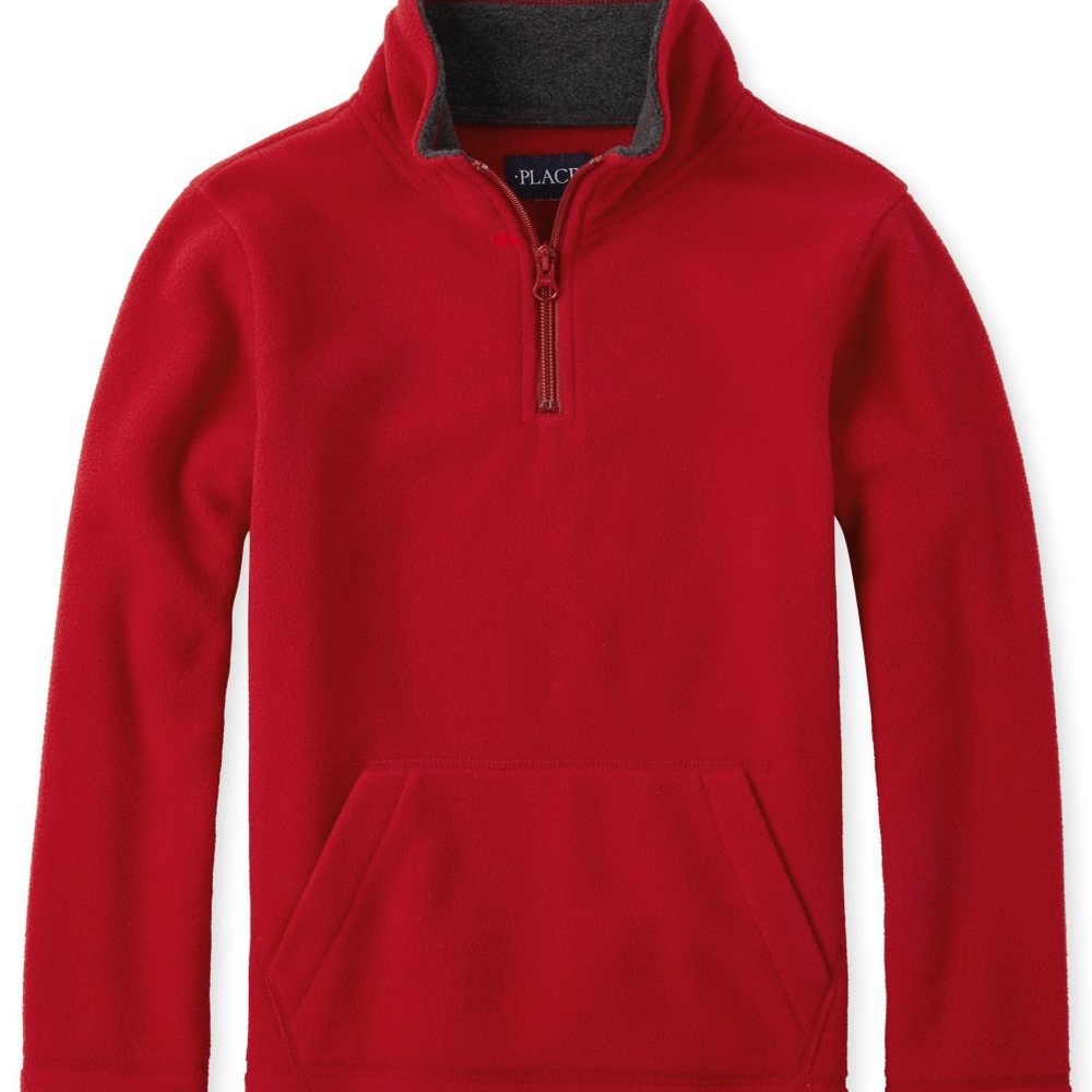 Children’s Place Kids Boys Girls Red Half-Zip Sweatshirt Fleece Sweater M 7/8
